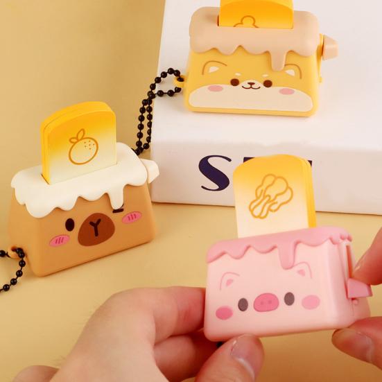 

Keychain Cartoon Pattern Fly-out Button Bread Design Portable Bag Suitcase Charm Schoolbag Accessory жовтий