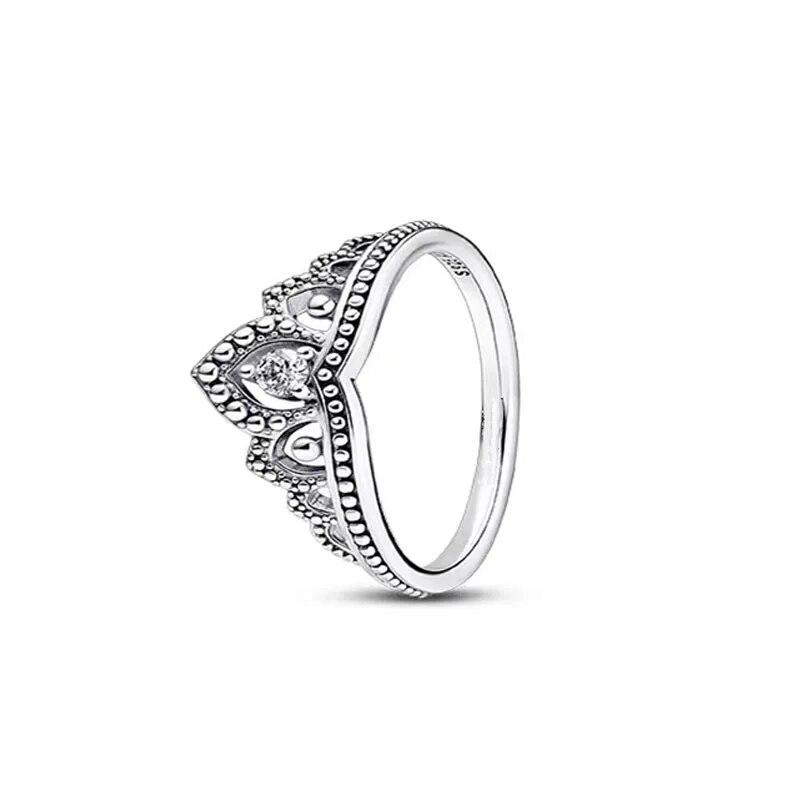 Silber Überzogene Sonne Mond Sonnenblume Herz Ringe Für Frauen Original Blume Hochzeit Kristall Luxus Schmuck Zubehör