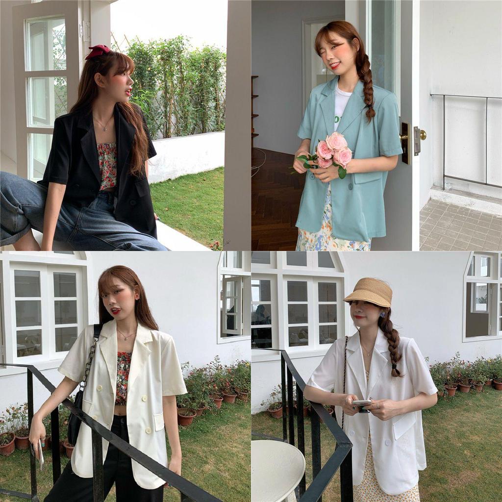 Chic Girl Korean High-quality Short-sleeve Suit Jacket Soft And Exquisite Fabric