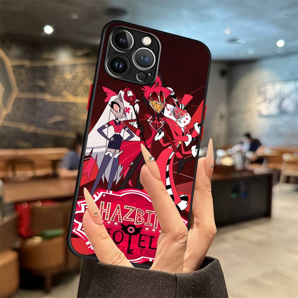 

H-Hazbin Hotel Matte Cover Phone Case For iPhone 16 15 14 11 12 13 Mini Pro Max X XR XS shockproof iPhone 12