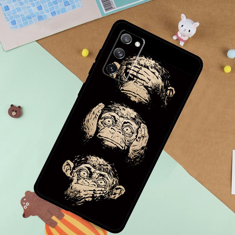 Cartoon Monkey Soft Case For Samsung Galaxy S24 Ultra S9 S10 S20 S22 S21 Plus S23 FE S25 Ultra Funda Cover