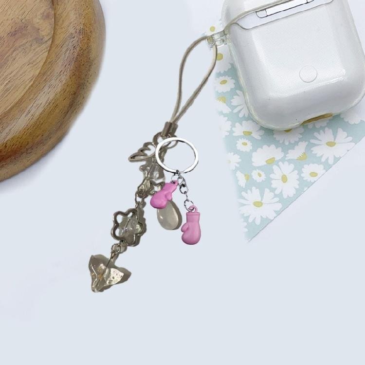 Boxing Glove Keychain Car Keys Pendant Simulation Fitness Equipment Shape Keyring Fashionable Car Keys Ornament