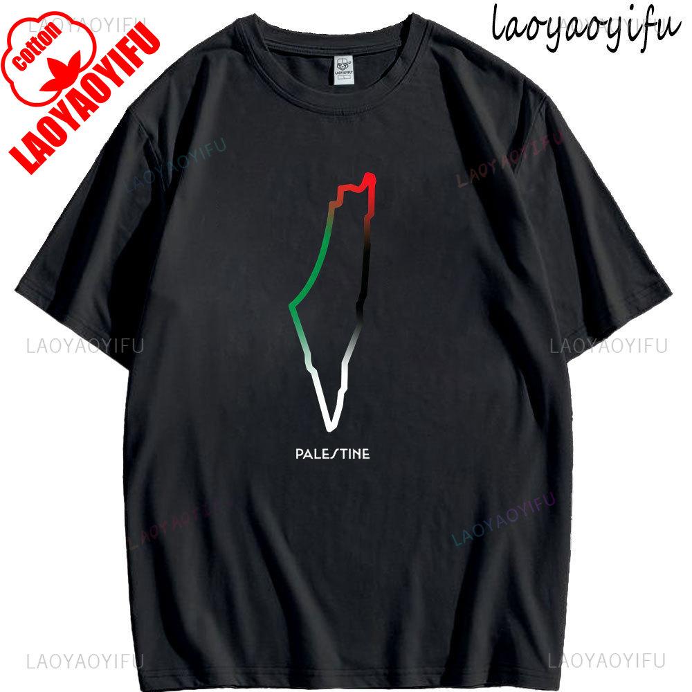 Palestinian Flag Printed T-shirts Casual O Neck Loose Mens Tops Tees Palestine T Shirts Summer Fashion Short Sleeve