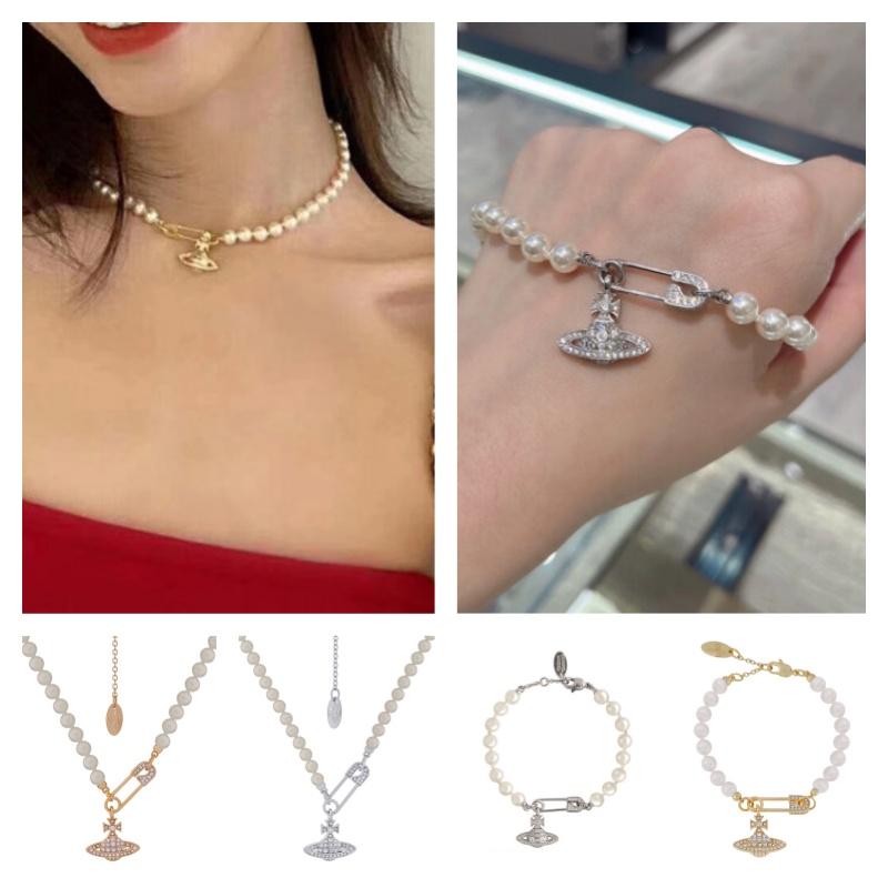Pearl Necklace Bracelet Classic Luxury Jewelry Accessories Gifts