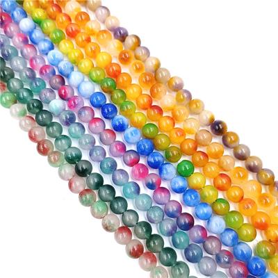 Perline distanziatrici rotonde per la creazione di gioielli, bracciali fatti a mano, perline di pietra naturale da 6/8/10 mm, collane fai da te