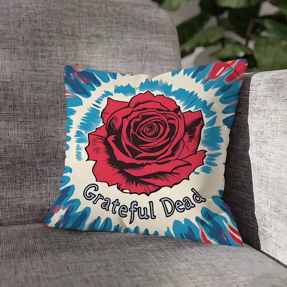 G-Grateful Rock D-Dead Throw Pillow Case For 30x30cm 40x40cm 45x45cm 50x50cm 55x55cm Square Sofa Pillowcase Shell
