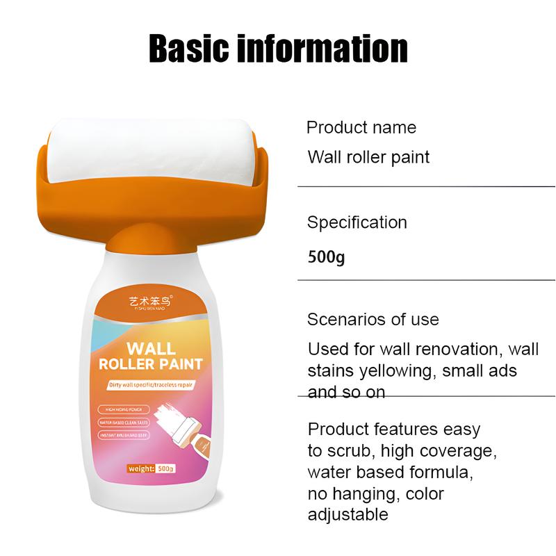 Waterborne Roller Paint White Wall Paint Repair Latex Paint Repair Decontamination Walls Self-brushing Paint Repair Walls Tools