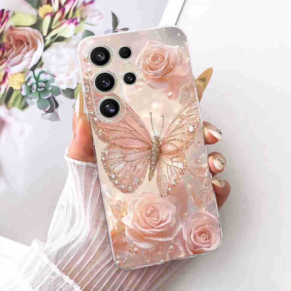 For Samsung Galaxy S25 Ultra 5G Case Beautiful Butterfly Soft Silicone Cover For Samsung S 25 S25 Ultra SM-S938B Casing Coque