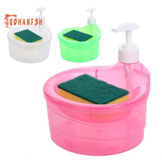 1000ML Convenient Soap Dispenser with Sponge Holder, No Waste, Prevents Dripping, Large Capacity, Home Supplies