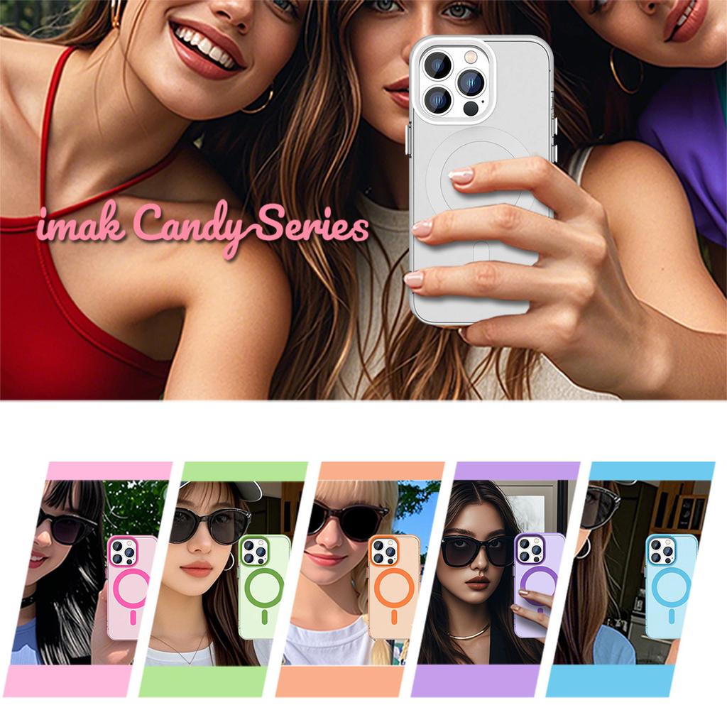 For iPhone 14 Pro Max Case Compatible with MagSafe Candy Color Anti Drop TPU+PET Back Cover