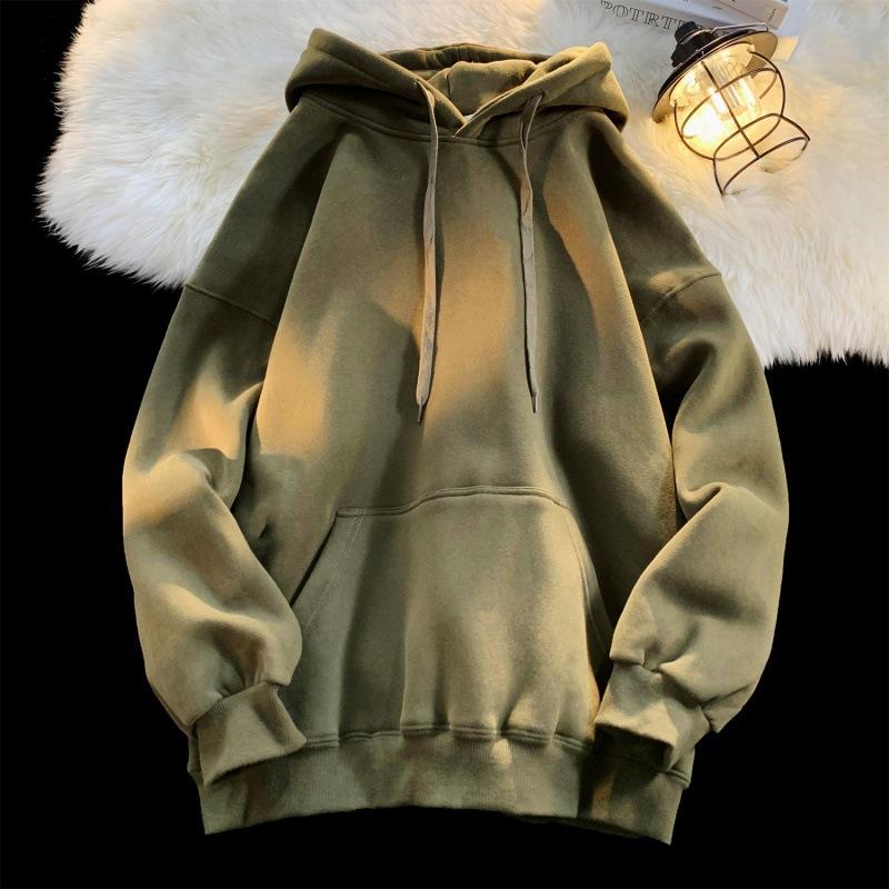 Herren Casual Loose Fleece Hoodies Solid Cotton Pullover Kapuzenpullover Unisex Winter Hoodies Sweatshirt