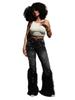 High Waist Distressed Pearl Feather Embellished Jeans