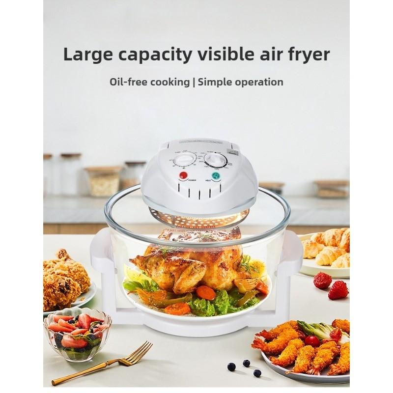 110V Glass Visual Air Fryer Light Wave Furnace Halogen Oven