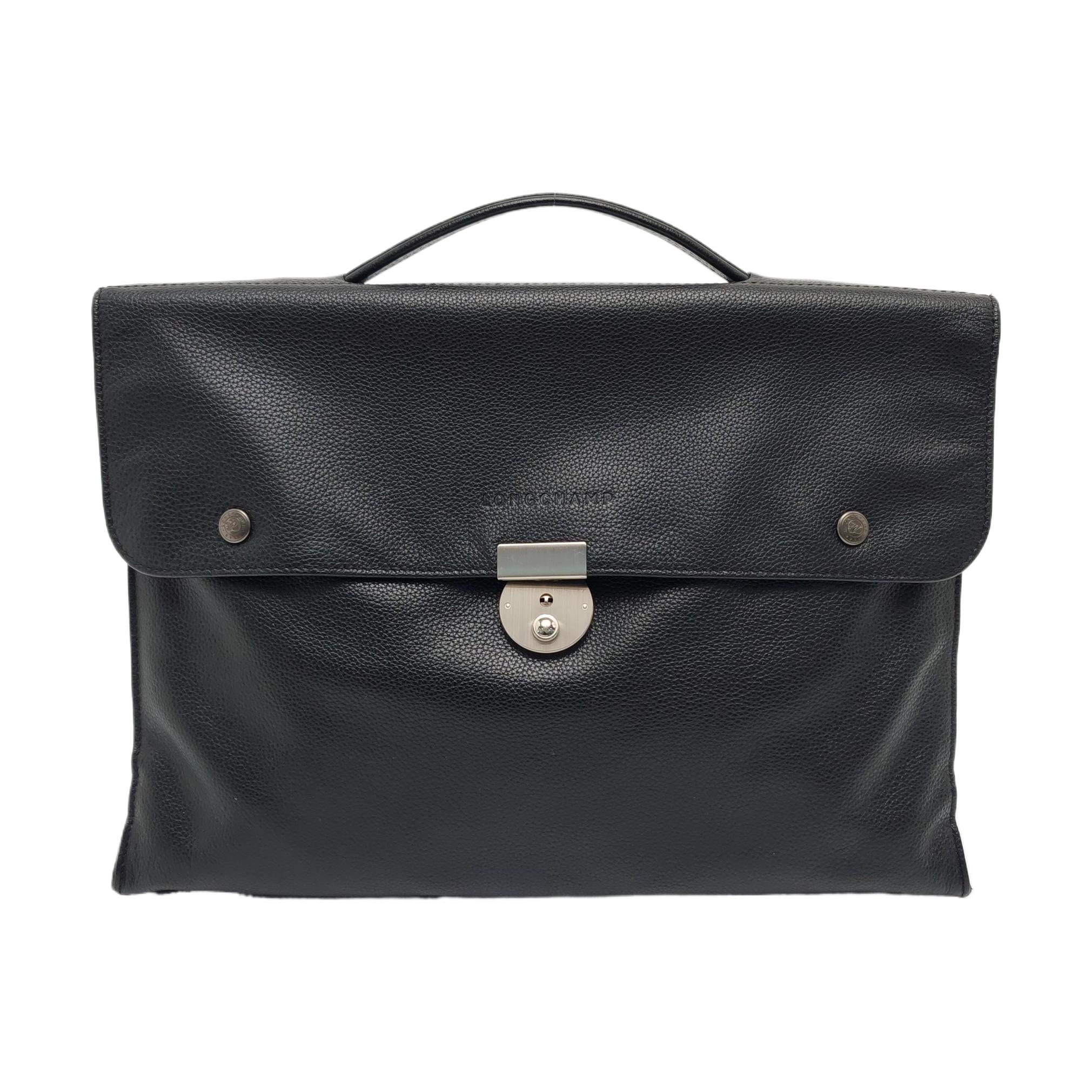 [Pre-Owned] Le Foulonné Series Black Leather Medium Tote Bag - Good #MBFCWC ONE SIZE