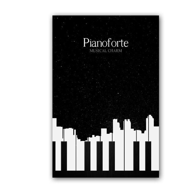 

Черно-белая фортепианная пластинка, музыкальные постеры и принты, настенная живопись на холсте, скандинавские картины для дома, украшение Cuadros 21*30cm