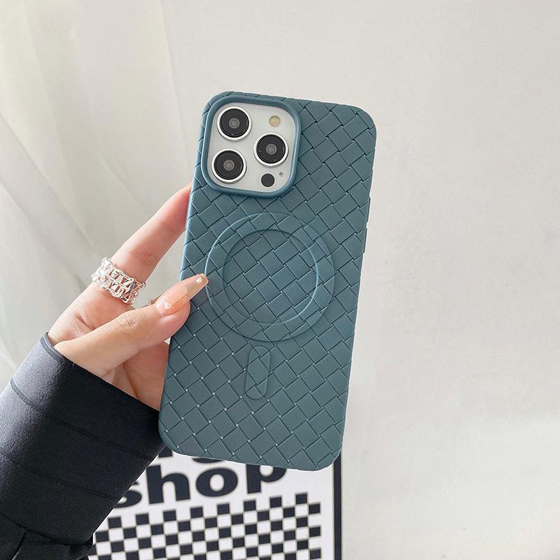 

Текстура плетеной кожи с теплоотводом подходит для чехла iPhone 13, противоударный магнитный чехол для телефона iPhone 14 Pro Max Ip12 iPhone 13 6.1 inch