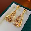 Diamond Studded Metal Earrings, French Retro Personality Nail, Light Luxury, High-end Decoration For Women
