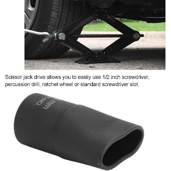 Adaptador para Macaco de Tesoura, Metal Preto de 1/2 polegada Macaco de Tesoura de Acionamento Rápido para Macacos(28 mm)