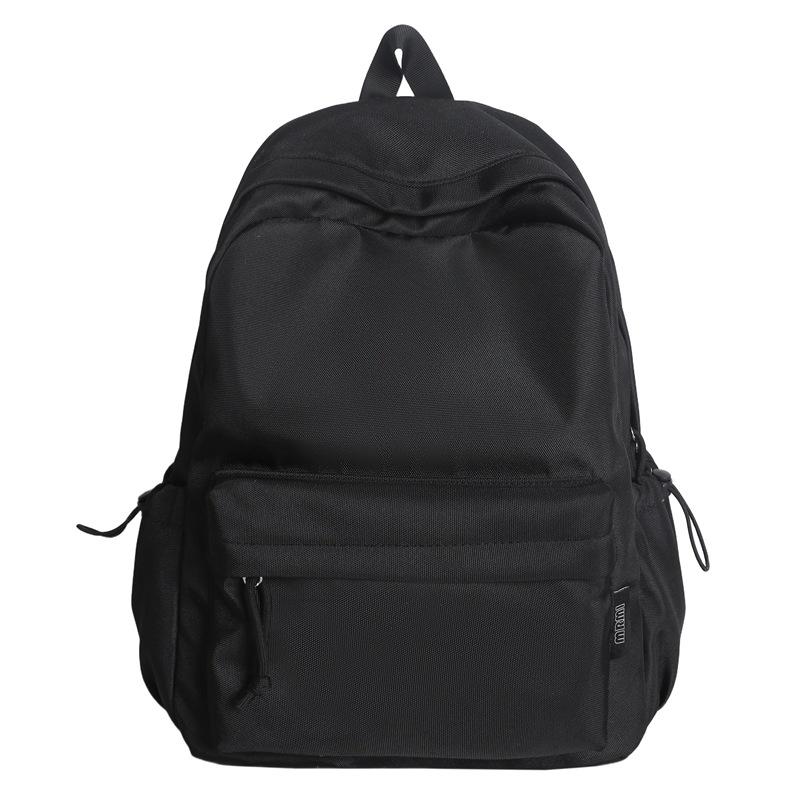 

Унісекс Мінімалістичний Нейлоновий Рюкзак для Студентів - Універсальний Однотонний для Школи та Повсякденного Використання чорний