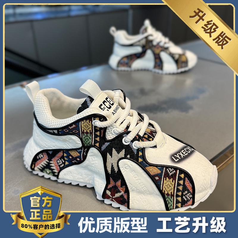 Autumn Niche Printed Forrest Gump Shoes Summer Sports and Leisure Thick-soled Heightening Bag-soled Dad Trendy Shoes