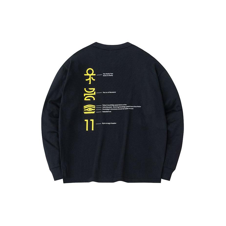 Anta Kyrie Serie Buchstabenaufdruck Rundhals Pullover Sweatshirt Unisex Sweatshirt Schwarz 172341402-3