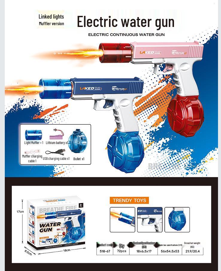 Electric Water Gun MP45: Self-Priming, Rechargeable, Large Capacity Outdoor Toy for Boys and Girls