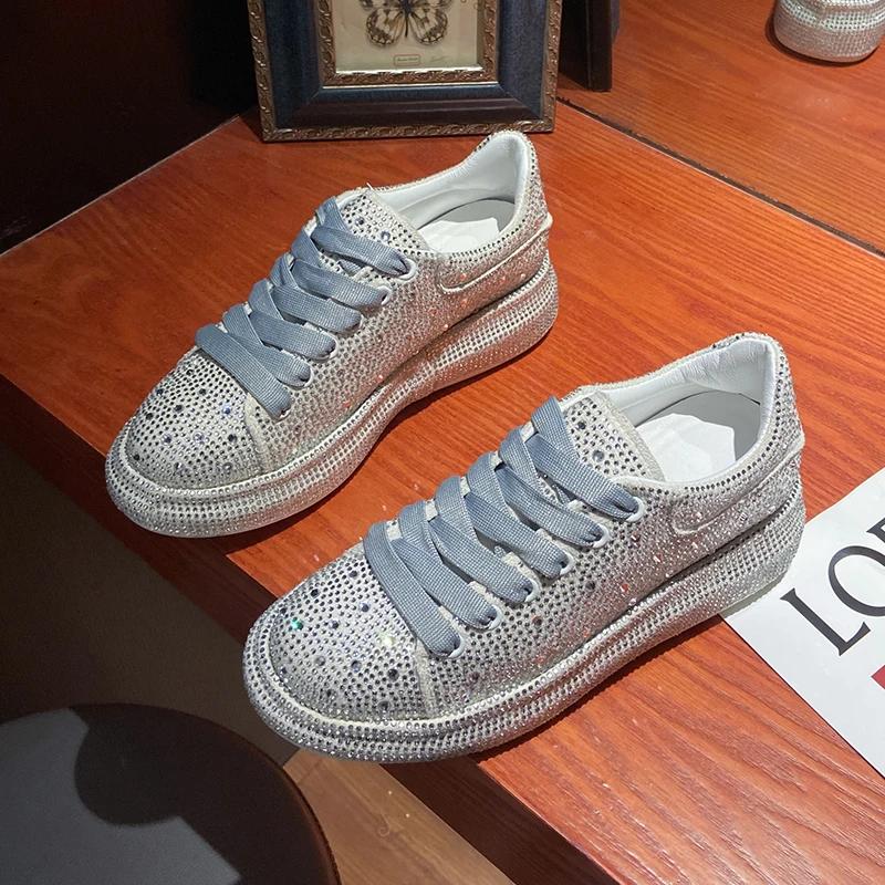 New Women's Sneakers Luxury Rhinestone Casual Shoes Women Outdoor Platform Running Shoes Designer Female Sports Shoes