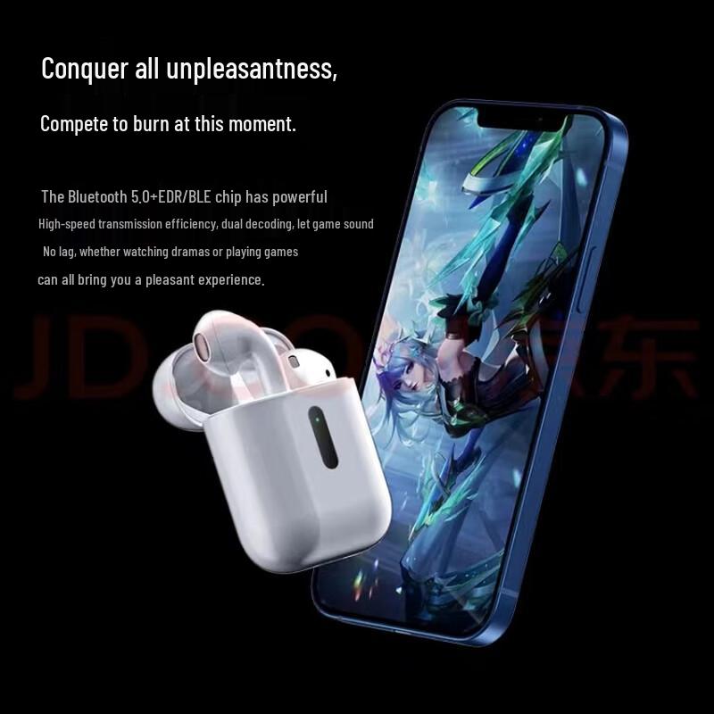 LINGCHEN AirPlus2 Wireless Bluetooth Earbuds with Active Noise Cancellation (2-Pack)