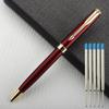 Luxury Metal Ballpoint Pen Stainless Steel Golden Trim Gift Writing Stationery Office School Supplies