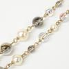 CHANEL A19 C CC Logos Round Plate, Faux Pearl, Long Necklace Light goldUsed