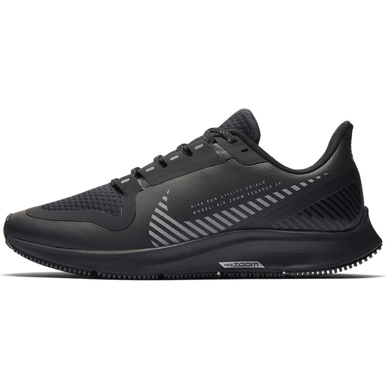 New Nike Air Zoom Pegasus 36 Shield Black Metallic Silver Women's AQ8006-001