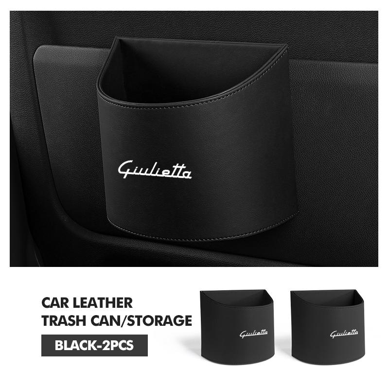 Car Stickers For Alfa Romeo Leather Car Logo Water Cup Organizer Holder Hanging Waterproof Trash Bin For Alfa Romeo Giulietta 94