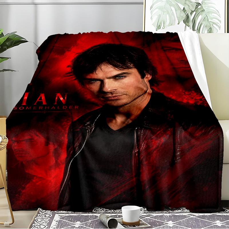 Coperta Morbida Damon Salvatore Romance in Flanella per Divano, Interno, Campeggio, Soggiorno, Ufficio, Sedia e Letto Morbido Regalo di Compleanno
