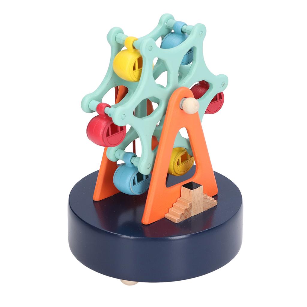 Wooden Ferris Wheel Music Box Retro Cartoon Colorful Music Box with Ferris Wheel for Children