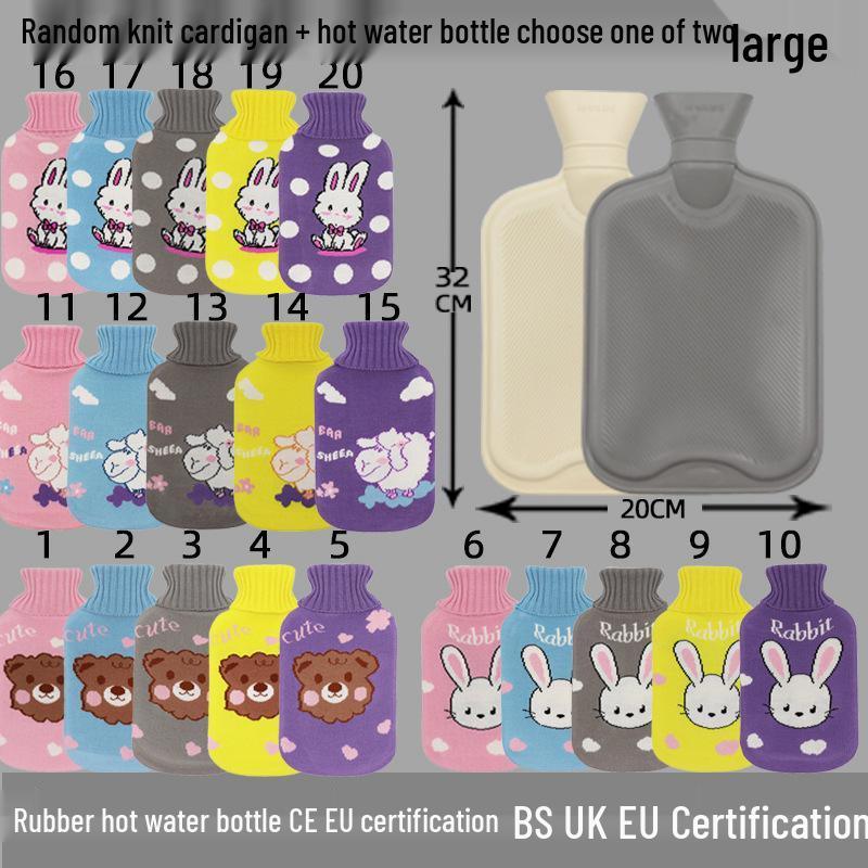 Explosion-Proof Hot Water Bottle: Rubber Design for Stomach and Feet, Long-Lasting Warmth