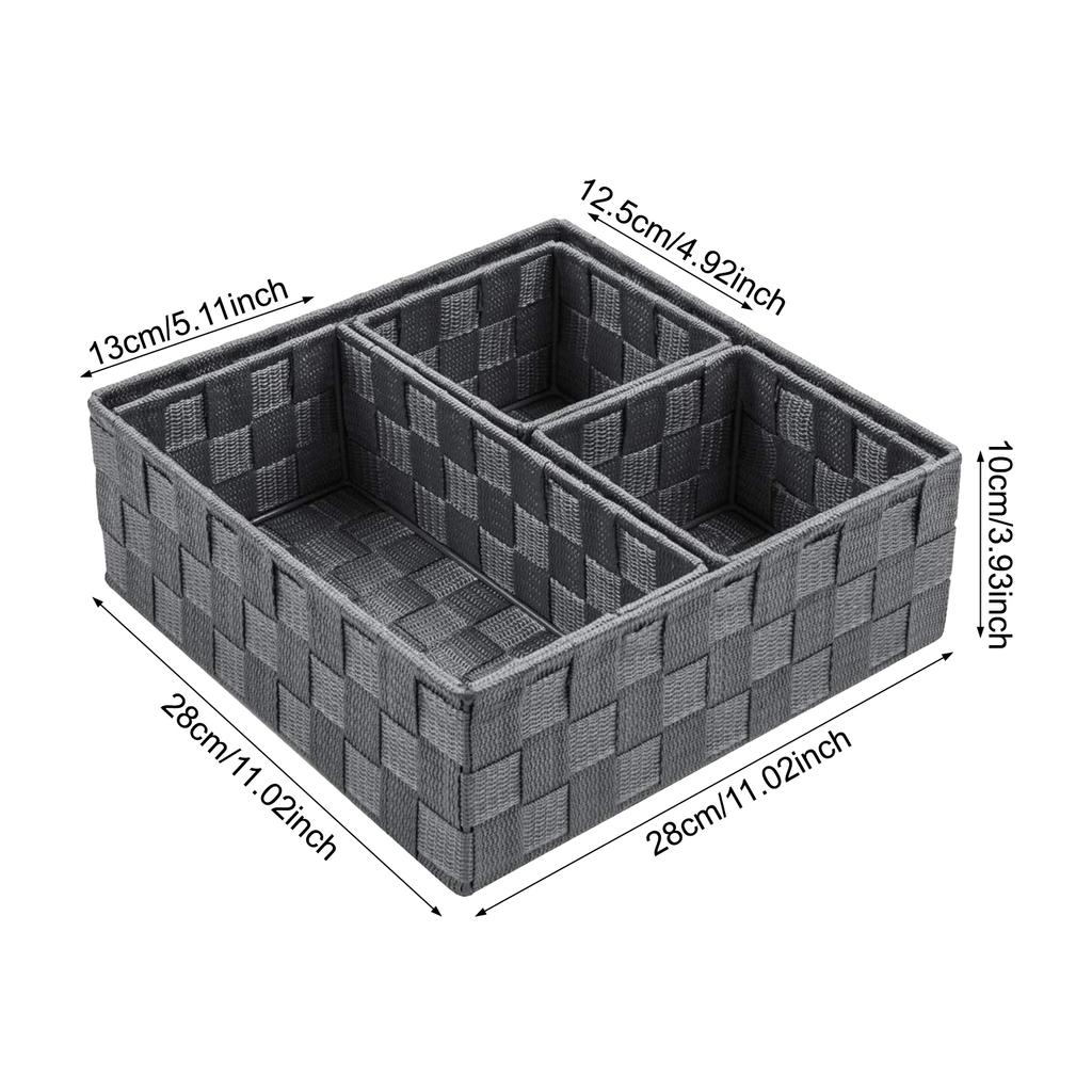 Aufbewahrungskörbe Handweberei Multifunktionale Aufbewahrungsbox Platzsparend Polypropylenband-Box Desktop Büro Aufbewahrungsboxen