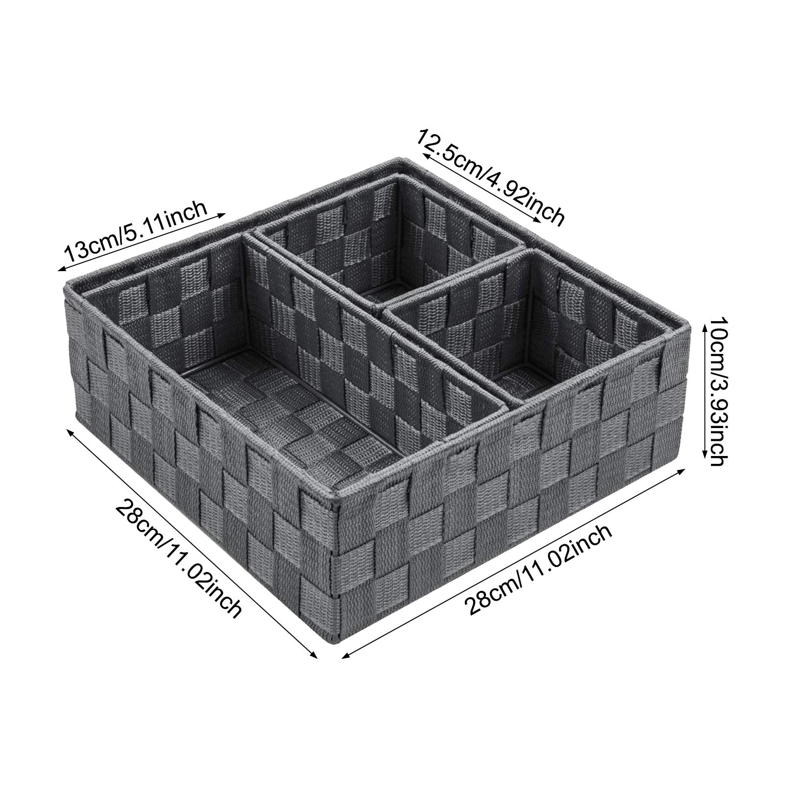 

Storage Baskets Hand Weaving Multifunctional Storage Box Space Saving Polypropylene Ribbon Box Desktop Office Storage Boxes