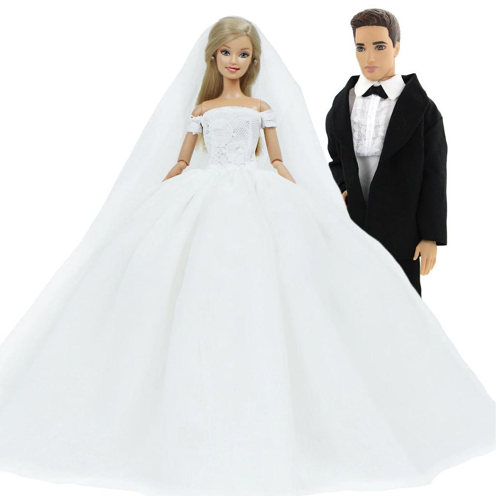 Motedukkepar Bryllupsklær til Ken for 30 cm Dukketilbehør Kjole Ballkjole Dress T-skjorte Shorts 1/6 30 cm Dukkehus (INGEN DUKKER)