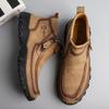 38-48 Mens Genuine Leather Boots Fashion Zipper Shoes Leather Men Ankle Boots