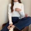 Fleece and Thickened Sweater Top for Women In Winter Semi-high-neck Pullover and Fitted Knitted Sweater Worn Inside