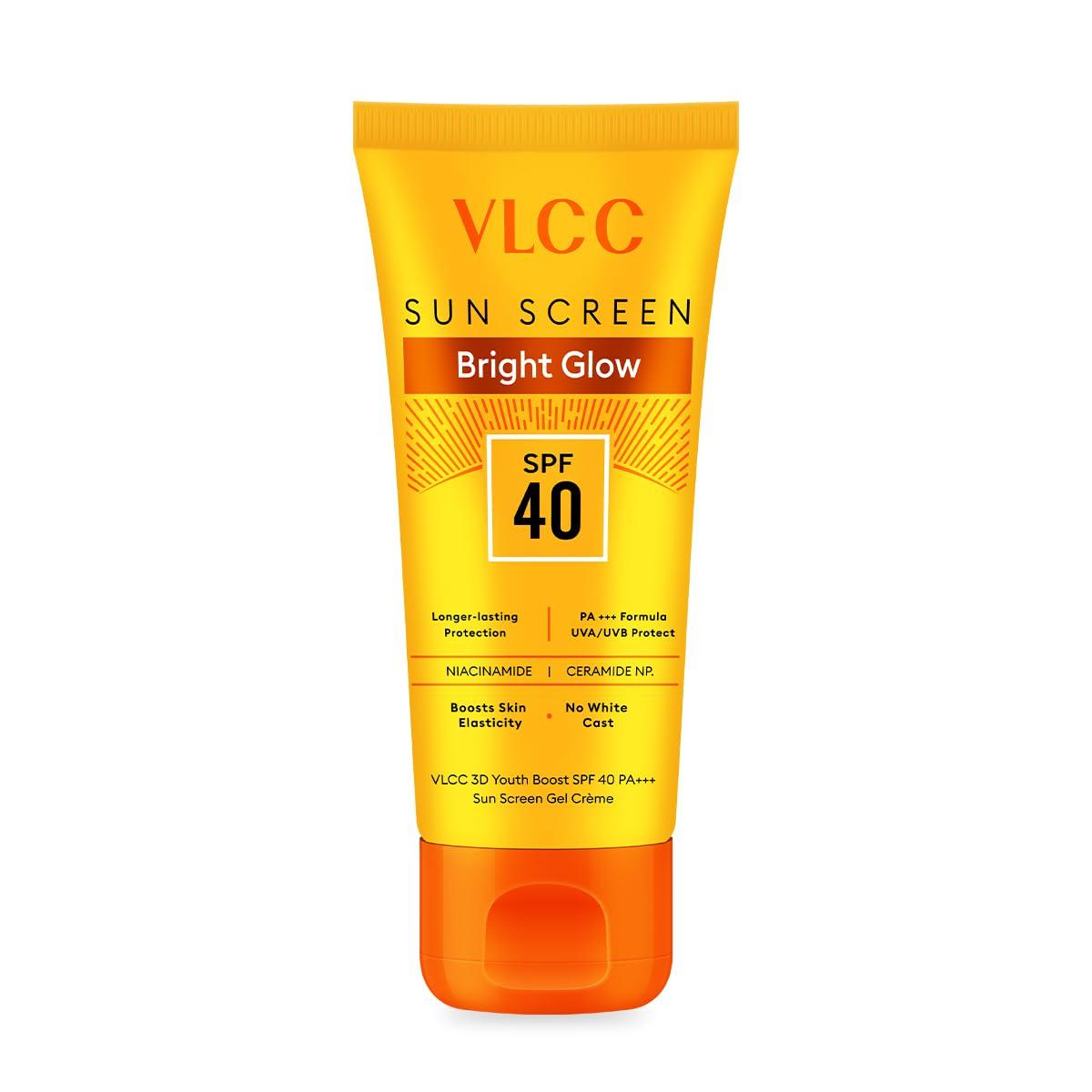 

VLCC 3D Youth Boost SPF 40 Sunscreen Bright glow Gel Cream 50g Pack of 1 Non-Greasy Zero White Cast