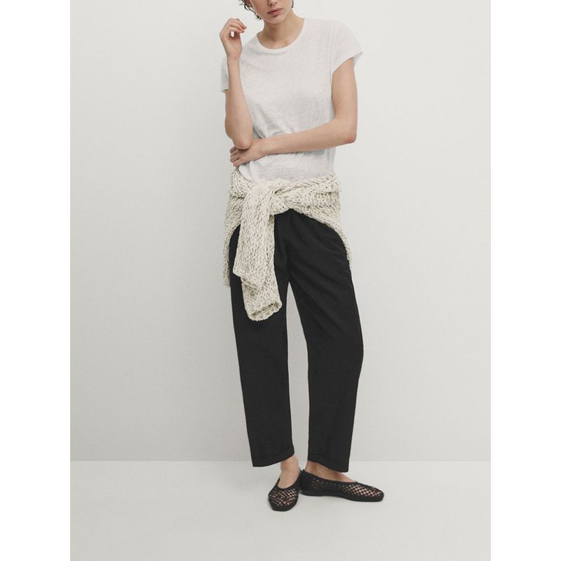 Za2025 Summer New Product Women's Clothes Basic Style Silm Slim Looking Shoulder round Neck Short Sleeve T-shirt 06220937 730