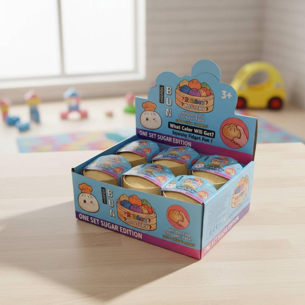 12 Pieces BunShaped Display Box Figure Steamer Basket Packaging Hand Fidget for Play