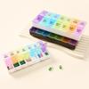 Weekly Portable Travel Pill Box Cases 7 Days Organizer 14 Grids Pills Container Storage Tablets Vitamins Medicine Fish Oils