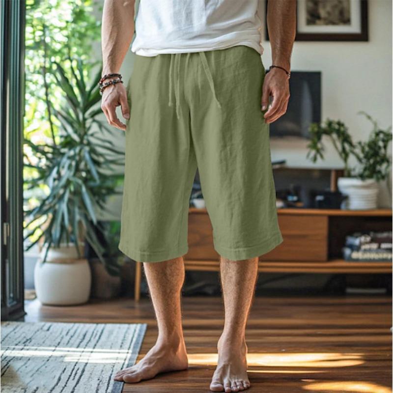 

Повседневная мода свободные мужские укороченные шорты летние шорты пляжные накачанные прямые брюки однотонные удобные для улицы 3XL