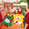 Sweet Cartoon Christmas Plush Doll Pendant Keychain Fluffy Cute Christmas Tree Gingerbread Man Animal Pendant Decorative Gifts