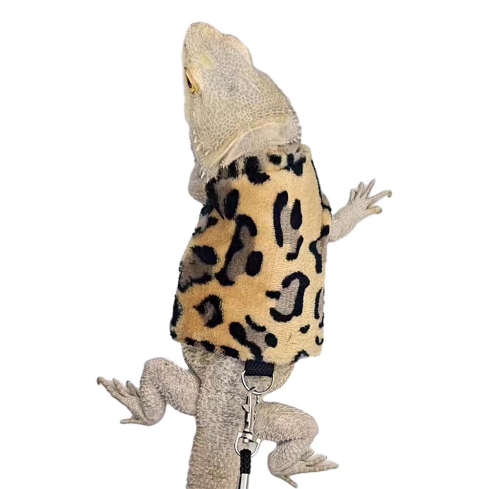 Bearded Dragon Vest Leash Lizard Vest Leash Stylish Leash Set Dragon Vest Bee Print Adjustable Buckle Breathable for Lizards