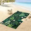 Tropical Leaves and White Flowers Design Beach towel quick-drying for travel outdoor sports jogging beach and swimming