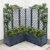 5PCS Plastic Plant Box Raised Garden Bed with Trellis Planter for Climbing Plant Raised Box Privacy Screen for Patio Balcony