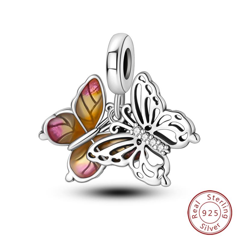 100% Copper Exquisite Cubic Zircon Butterfly Bee Ladybug Charms Bead Fit Qikaola Original Bracelet Fine Diy Jewelry